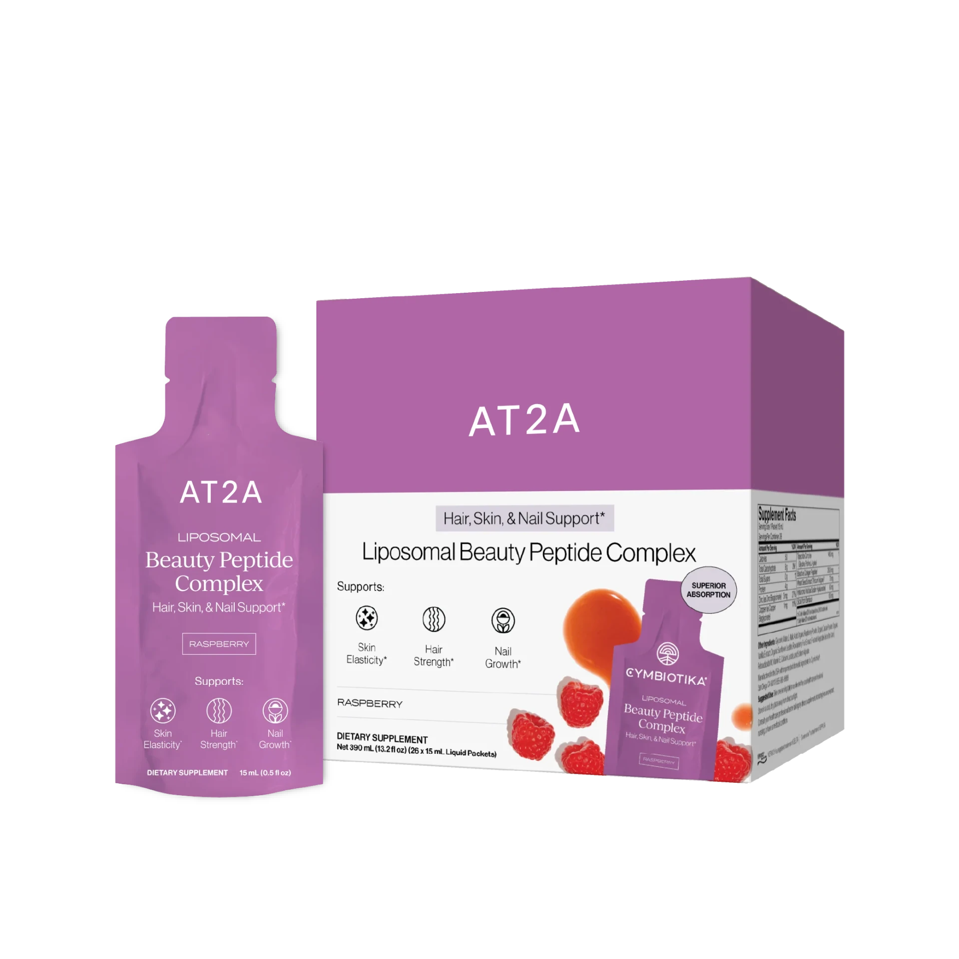 AT2A Beauty Peptide Complex box and sachets